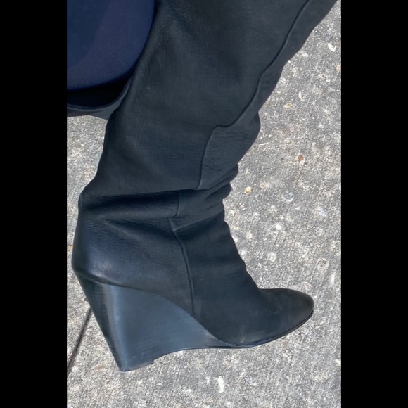 Great ASH Women's Over-The-Knee Wedge Leather Boot - Picture 5 of 13